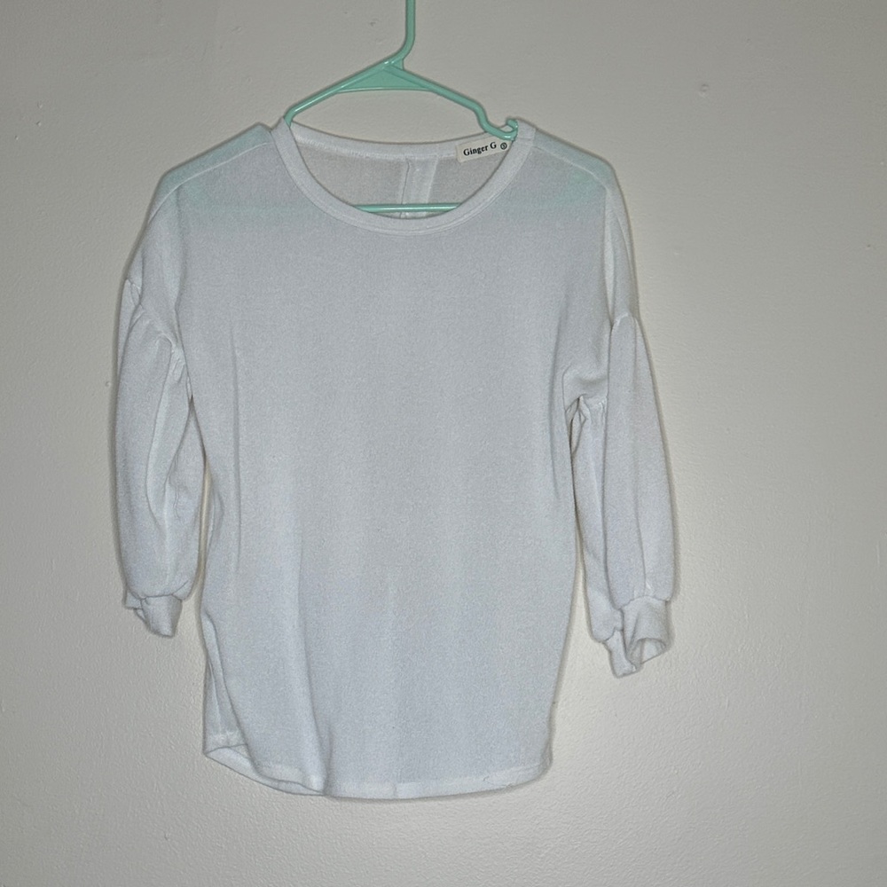 Ginger G White Crew Neck Sweater